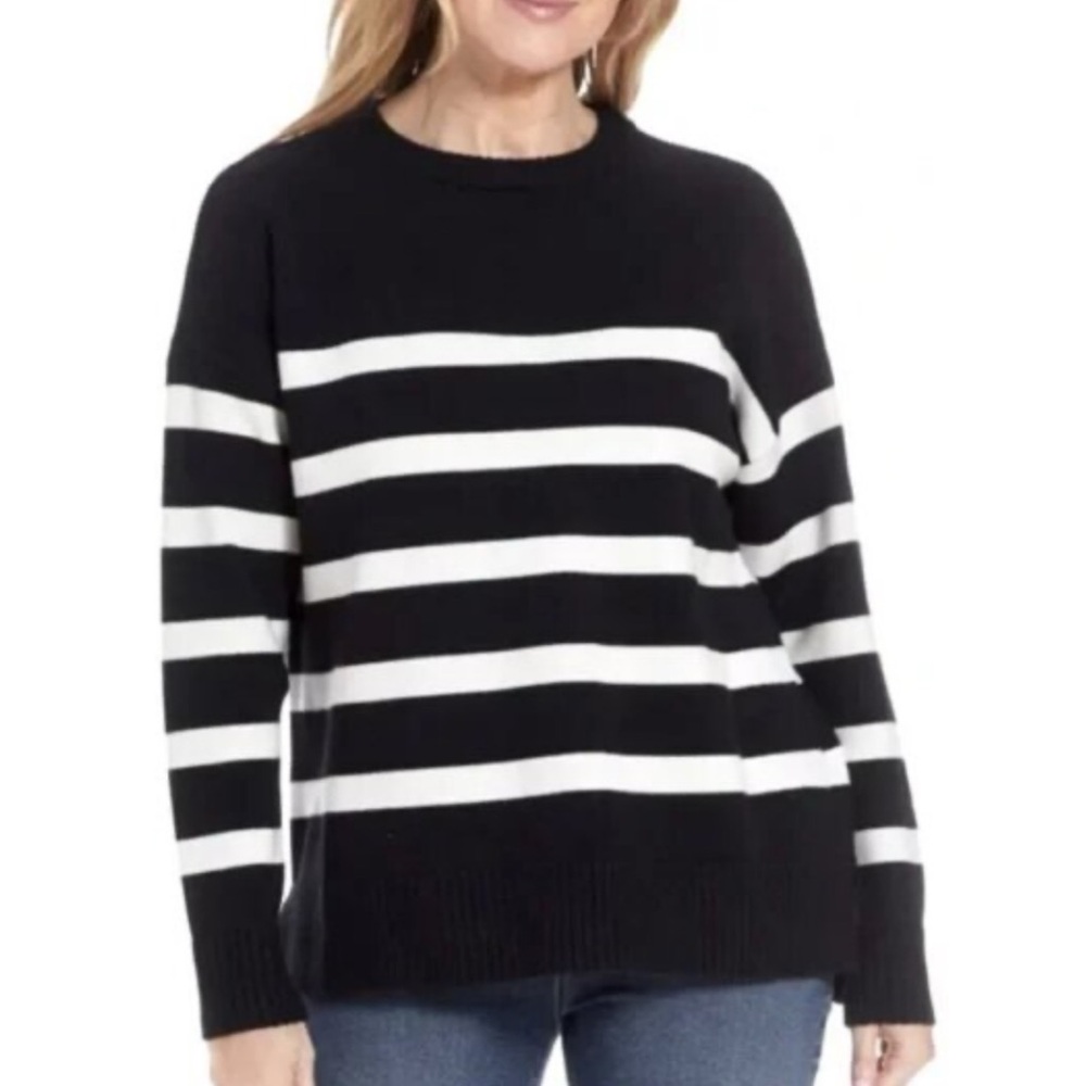 French Connection Essentials Classic Striped Swea… - image 1